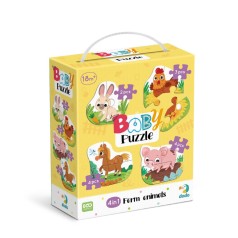 Дитячий пазл 4 в 1 "Baby puzzle. Сільські тварини" DoDo Toys 300686 набір 4 в 1