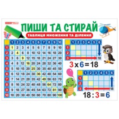 Тренажер-плакат Пиши и стирай Таблица умножения и деления 13104220