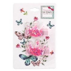Дитячі шпильки для волосся "Корона" T18456(Pink)