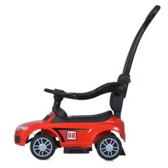 Дитяча каталка-толокар M 5045L-3 червоний, з батьківською ручкою
