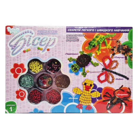 Набор бисера для творчества Б6-1...4 крупный бисер Утенок