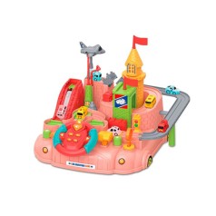 Дитячий ігровий набір "Гараж" Bambi A333-330F(Pink) кермо, машинки, літак