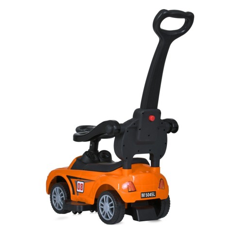 Дитяча каталка-толокар M 5045L-7 помаранчевий, з батьківською ручкою