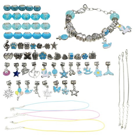 Набор для создания шарм-браслетов "Пандора" B4350(Blue) с подвесками