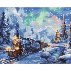 Алмазна мозаїка "Святковий потяг" ©art_selena_ua AMO8102, 40х50 см 
