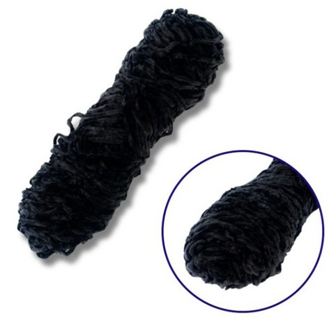 Пряжа плюшева синель PP116, 100 грам, 100% поліестер, чорний