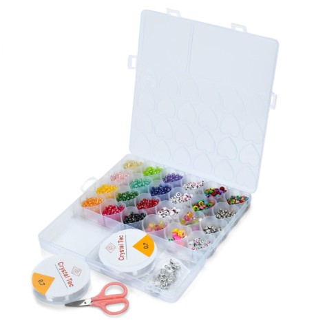 Набір для творчості Бісер A103-13K намистини з літерами, паєтки, ножиці