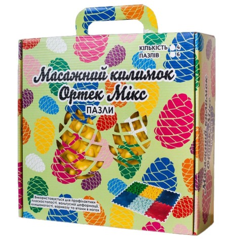 Массажный коврик "Пазлы Микс" 09224, 8 элементов