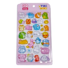 Набір 3D-наліпок "Тікі милі тварини" Tiki Wiki 51369 серії Crystal