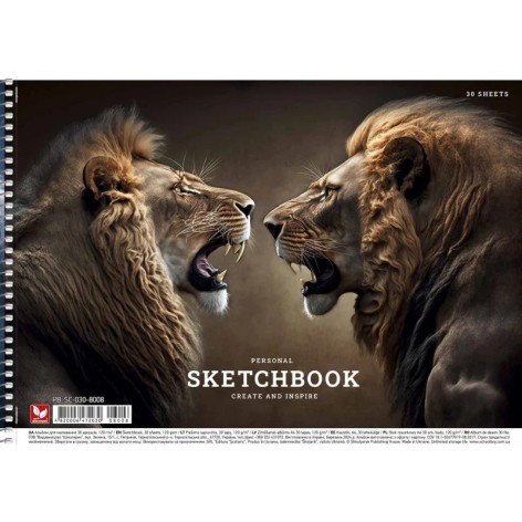 Альбом для рисования PB-SC-030-8008-1 спираль 30 листов