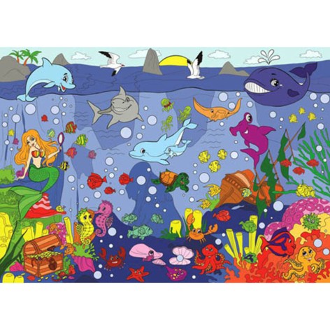 Величезна розмальовка "Таємниці підводного світу" 130001, 58х81 см
