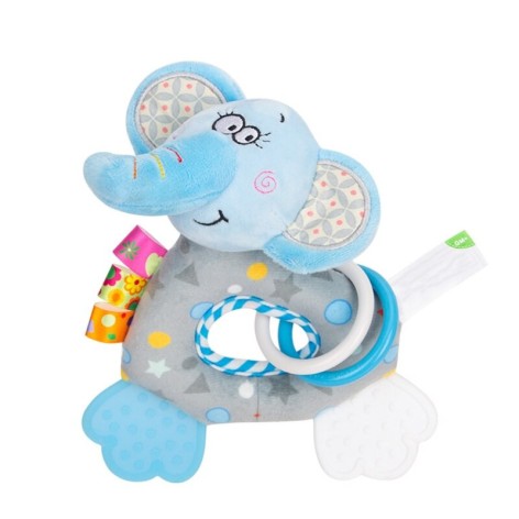Погремушка H168251-3ABC животные мягкая с прорезываетелем 18*5*15 Слоник