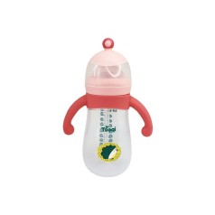 Бутылочка пластиковая с силиконовыми ручками MGZ-0200(Pink) 260 мл