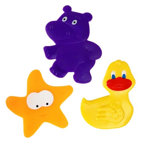 Набор ковриков для купания "Уточка, звезда, бегемот" MGZ-0902-1 на присосках