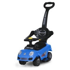 Дитяча каталка-толокар M 5784-4 синій, з батьківською ручкою