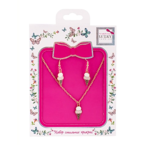 Біжутерія дитяча 2 в 1 Ice-Cream Fashion T24607 сережки + підвіска