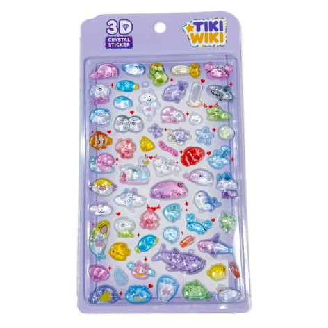 Набір 3D-наліпок "Тікі веселі тварини" Tiki Wiki 51423 серії Crystal