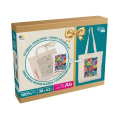 Набір для творчості екосумка-розмальовка "Funny flowers" N0003647 розмір 38х42 см