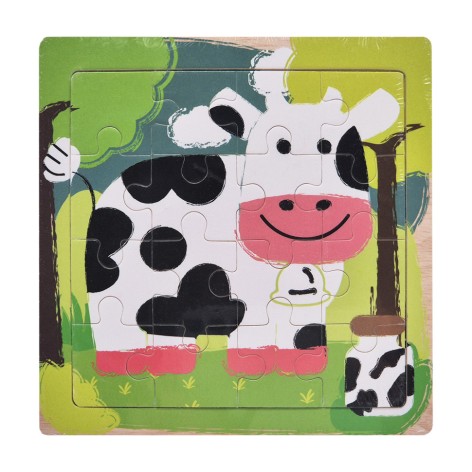 Дерев'яний пазл-вкладиш Корівка 73260-23, 16 деталей