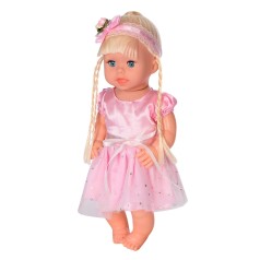 Детская кукла Яринка Bambi M 5603 на украинском языке Розовое платье с бисером