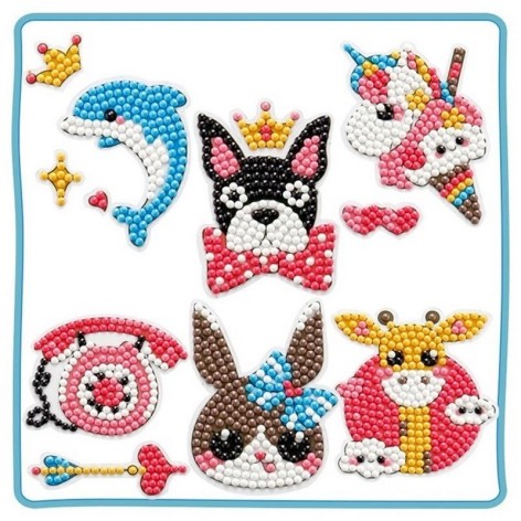 Набір брелків алмазна викладка "Тварини" ST005 з інструментами