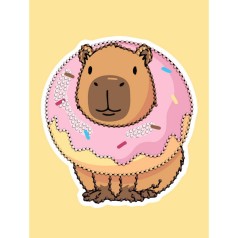 Алмазна мозаїка з частковою викладкою "Солодкий капібара" AMV1221, 15х20 см