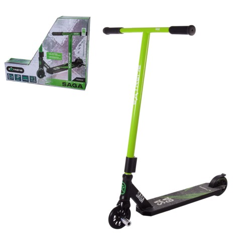 Самокат трюковый 2-х колёсный TR21007 (RL7T) Extreme Motion SAGA, колёса PU 110 мм Зеленый 