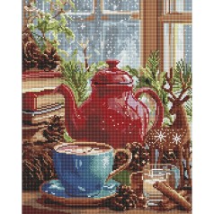 Алмазна мозаїка "Зимова атмосфера вдома" AMO20016, 40х50 см