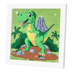 Алмазна мозаїка для дітей Динозавр A5501E рамка 17,5-17,5 см