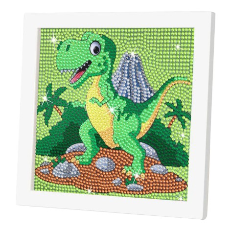 Алмазна мозаїка для дітей Динозавр A5501E рамка 17,5-17,5 см