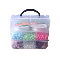 Большой набор бисера 330-146 трехэтажный бокс, бисер, бусины