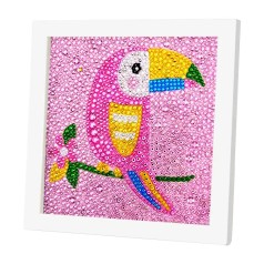 Алмазна мозаїка для дітей Папуга A5501D рамка 17,5-17,5 см