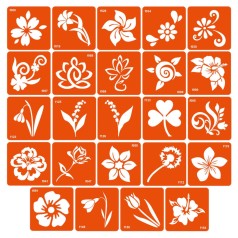 Набір трафаретів для біо-тату «F - квіти» f-simple_24_1         