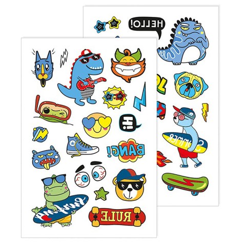 Временные тату для младших мальчиков Динозавр 10100698, 2 листа