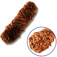 Пряжа плюшева синель PP106, 100 грам, 100% поліестер, темна карамель