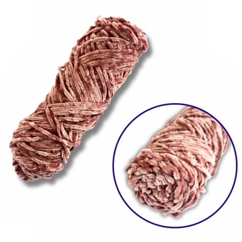 Пряжа плюшева синель PP105, 100 грам, 100% поліестер, темний рожевий