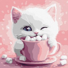 Картина за номерами "Какао для котика (картина № 3)" KHO6768, 30х30 см 