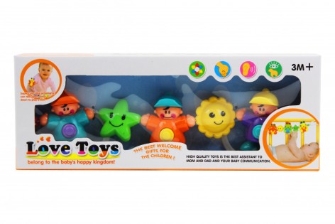 Погремушки для коляски 432H, 5 погремушек на веревочке