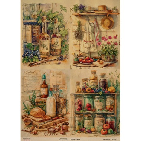 Декупажна карта на крафт-папері 