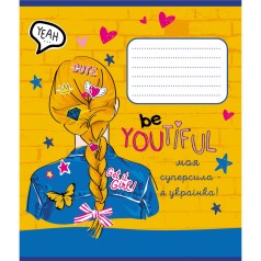 Зошит учнівський "Синьо-жовтий" 024-550160K-5 в клітинку, 24 аркуші