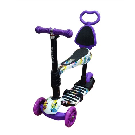 Детский самокат 4-х колесный 5 в 1 SC20482(Violet) колеса со светом