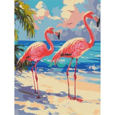 Картина за номерами "Рожеві фламінго" ©art_selena_ua KHO6775, 30х40 см 