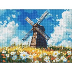 Алмазна мозаїка "Млин посеред поля" ©art_selena_ua AMO8304, 30х40 см 