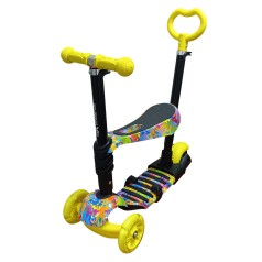 Дитячий самокат 4-х колісний 5 в 1 SC20482(Yellow) колеса зі світлом