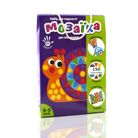 Набір для творчості "М'яка фігурна мозаїка. Равлик" VT4511-01, 150 м'яких наклейок