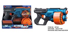 Іграшковий пістолет механічний з барабаном та м'якими набоями (24 шт.)(35,5 х 17см)
