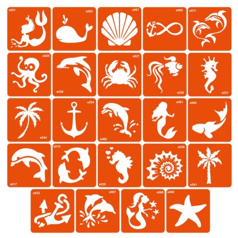Набор трафаретов для био-тату «S - море» s-simple_24_1