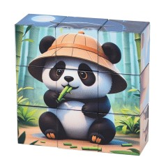 Дитячий магнітний кубік-пазл "Дикі тварини" CL325-2, 3 х 3 