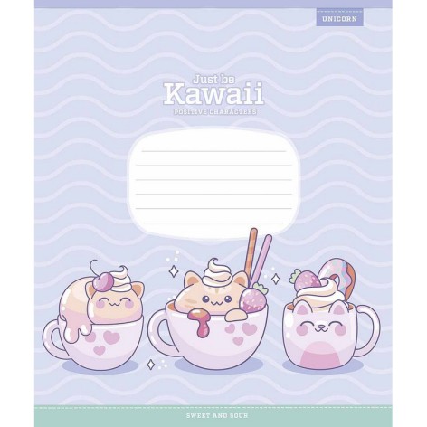 Тетрадь ученическая «Just be Kawaii» 012-3408C-3 в косую линию, 12 листов