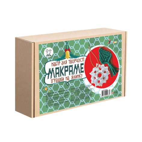 Набір для творчості Макраме "Іграшки на ялинку" Умняшка М-005 набір для 2 іграшок